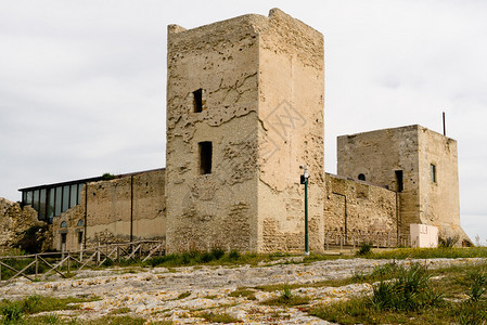 撒丁岛南部Cagliari市南边的Sanmichele小区古图片