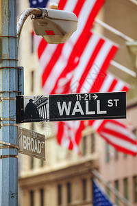 美国纽约市的华尔街标志图片