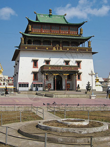 GandantegchinlenKhiid修道院俗称甘丹修道院是蒙古首都乌兰巴托的一个背景图片