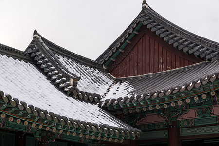 Gwanghalluwon亭子的韩国传统建筑学图片