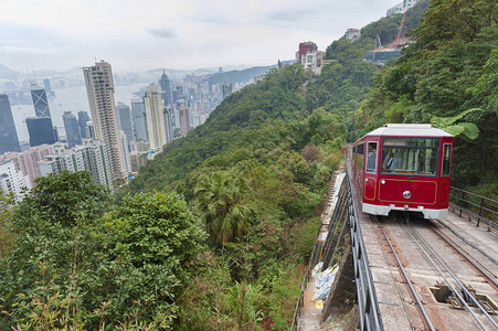 香港山顶旅游电车图片