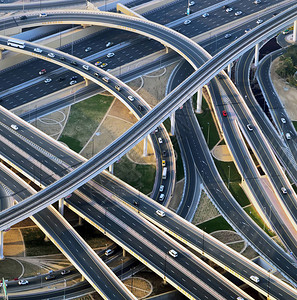 高速公路交汇处的鸟瞰图Cityscapes交通桥物流背景图片