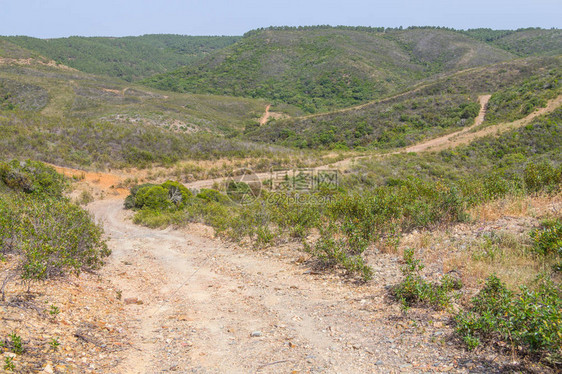 在葡萄牙阿尔加夫Aljezur带森林和植被的图片