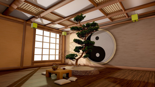 日本室内的树形象背景图片