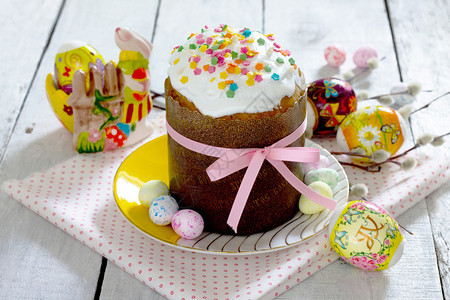 复活节复活节蛋糕和彩图片