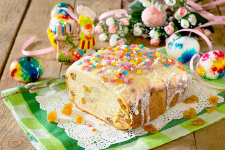 复活节复活节蛋糕和彩图片