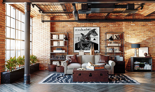 现代阁楼客厅室内生活设计图片