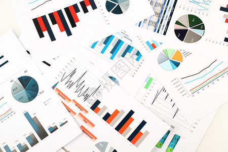 彩色图表图表营销研究和商业年度报告背景管理项目预算规划财图片