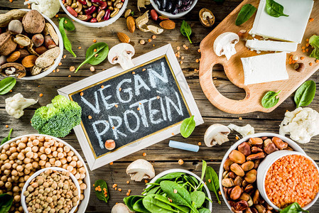 健康的植物纯素食品素食蛋白来源图片