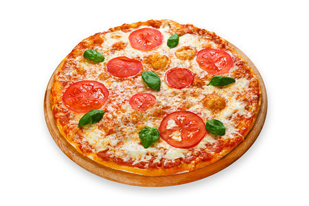 美味的意大利玛格丽塔披萨图片