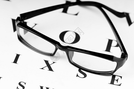视力表上的光学眼镜图片