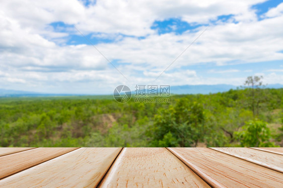 模糊自然背景上的空Wood图片