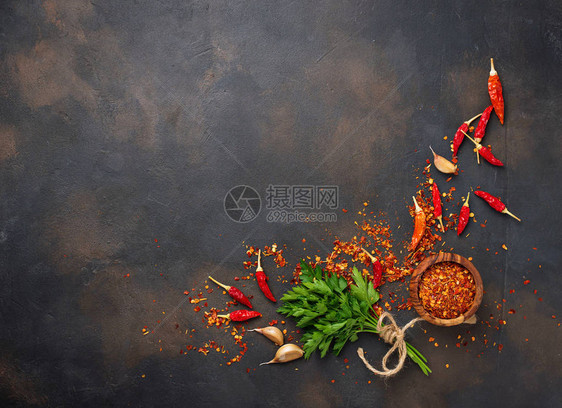 红辣椒大蒜和生锈图片