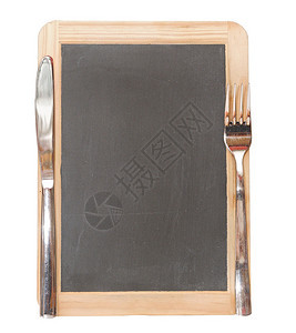带刀叉的菜单黑板图片