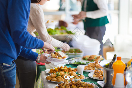 在会议中休息的班克特午餐会食物背景图片