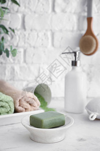 洗手间用肥皂在轻便图片