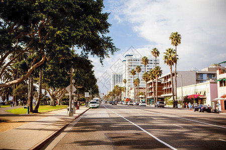 美国洛杉矶SantaMonica的阳光明媚日海洋图片