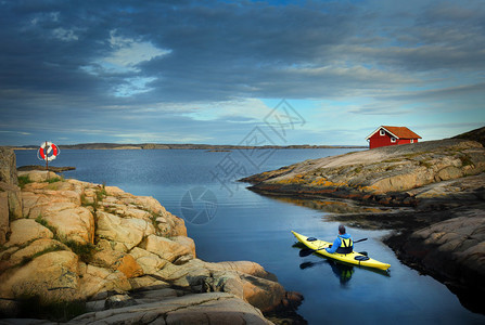 木制钓鱼小屋瑞典斯堪的纳维亚图片