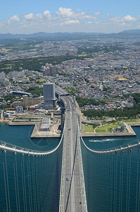 日本神户的AkashiKaikyo桥从近300背景图片