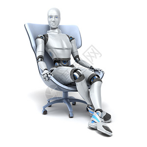 机器人坐在一张椅子上背景图片