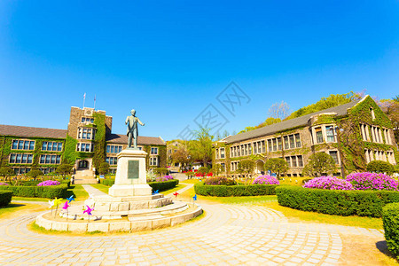 在韩国首尔申川的延塞大学背景图片