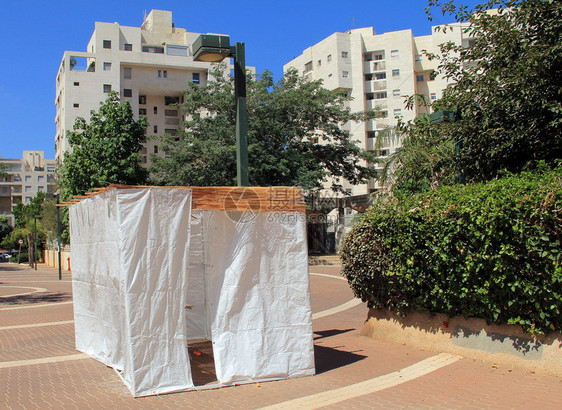 住棚屋是为在期一周的犹太住棚节期间建造的临时小屋图片