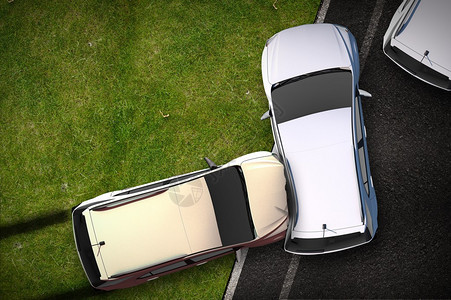 汽车碰撞插图鸟瞰顶视图DUI主题汽车侧面碰撞事故图片