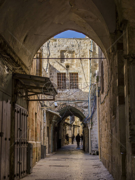 以色列耶路撒冷老城沿街的传统建筑图片