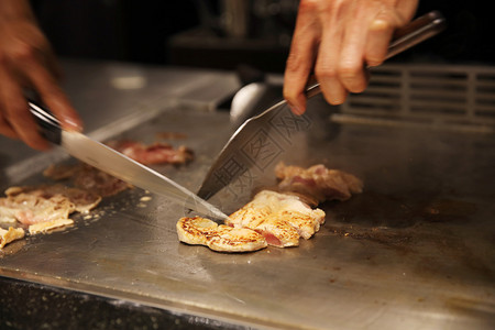 黑椒牛肉炒饭牛肉配蔬菜铁板烧日本料理背景