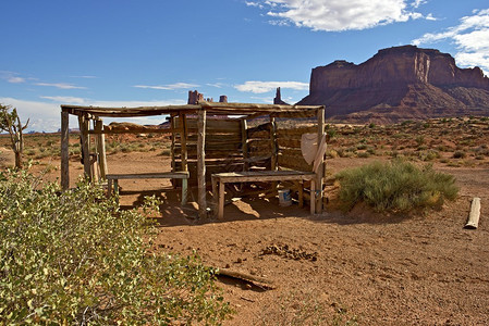 ArizonaNavajo部落印度保留地与损坏的小印第安图片