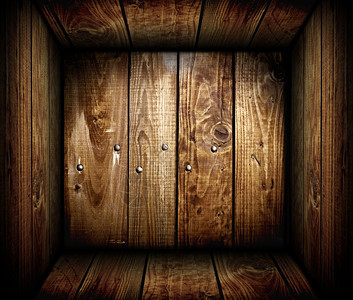 一个空木箱的内部木箱背景图片