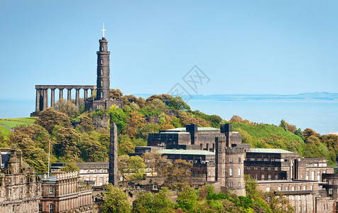 苏格兰爱丁堡的卡尔顿山Ith纪念碑和Nel图片