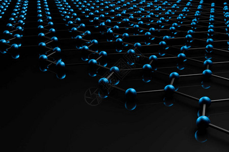 石墨烯分子网格石墨烯原子结构概念六边形几何形式纳米技术背景图片