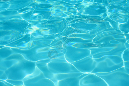 清楚的蓝色游泳池水背景图片