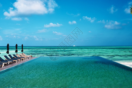 热带旅馆的豪华游泳池H图片