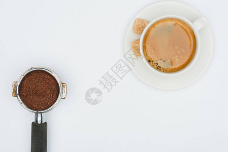 咖啡和咖啡的篡改风景顶部图片