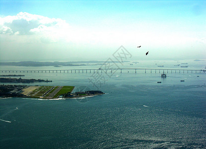 RioNiteroi桥桑托斯杜蒙特空港巴背景图片