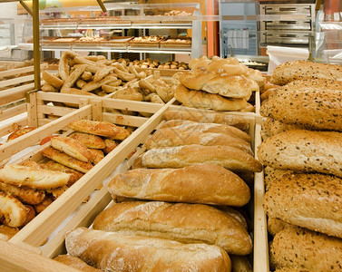 超市里的各种面包图片