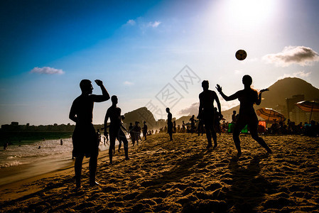 巴西人在科帕卡巴纳Copacabana背景图片