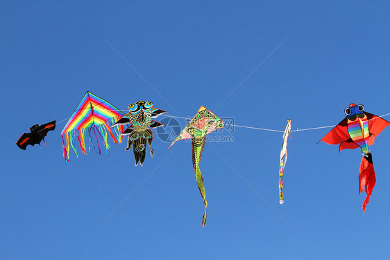 在天空中高飞的彩色风图片