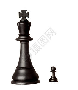 大黑王和小王后象棋孤立背景图片