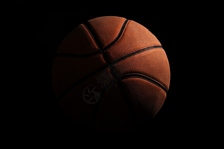 黑色上的高细节篮球背景图片