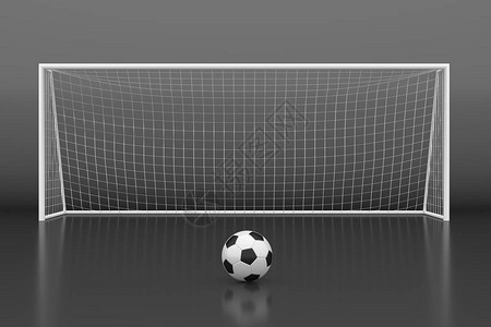 与球的足球目标3D插图背景图片