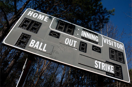 当地联赛场地的棒球记分牌图片