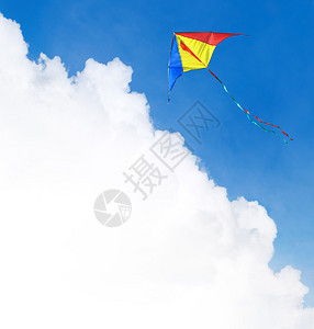 Kite在天空中飞行模板图片