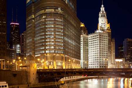 美国伊利诺伊州芝加哥芝加哥河和图片