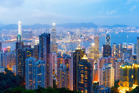 香港夜景鸟瞰图图片