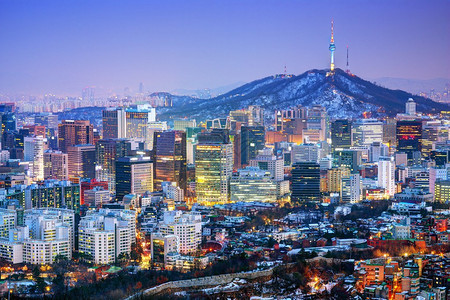 韩国首尔市中心城市景观图片