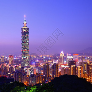 台北晚上的天际线图片