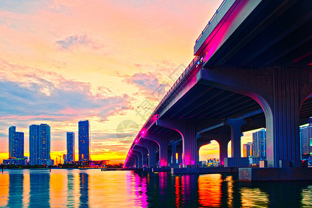 日落时迈阿密佛罗里达州迈阿密图片